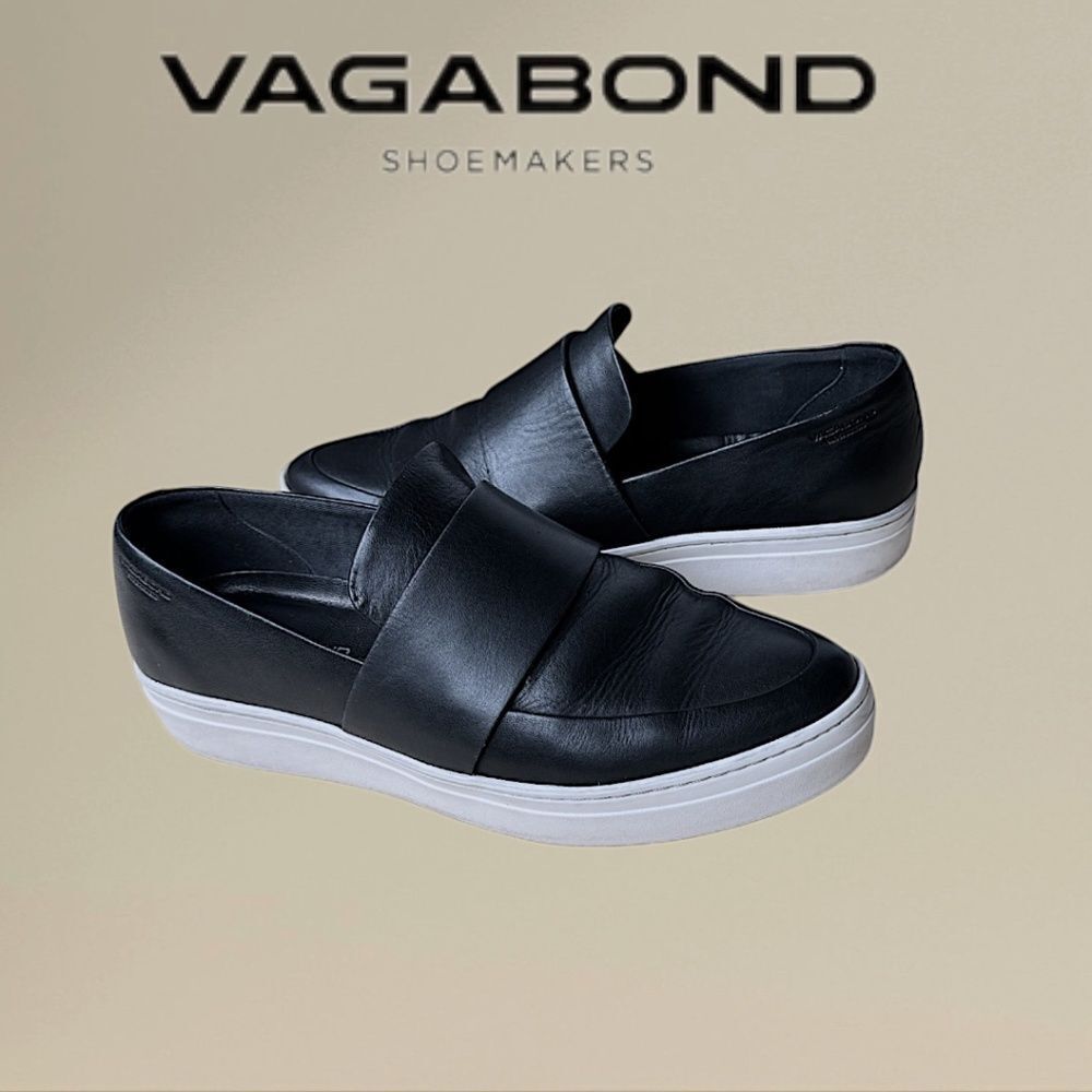 VAGABOND Shoemakers Black Slip-On Leather Sneakers -  EU 36 / US 5.5
